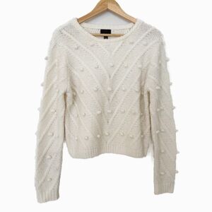 Lumiere Cream Knit Popcorn Sweater Size Large